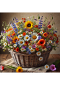 Klistremerkeark Kurv med blomster Hel katalognr. 2029