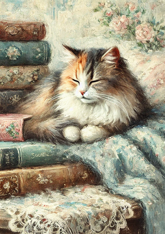 Sticker Sheet – Cat Bibliophile Shabby Chic Full Cat. No. 3034