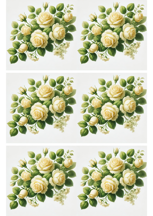 Sticker Sheet Cream Rose Garland Collage Cat. No. 2048