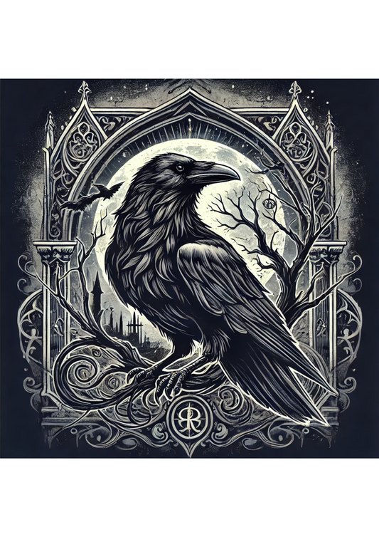 Sticker Sheet – Raven In Gothic Style Full Cat. No. 2602