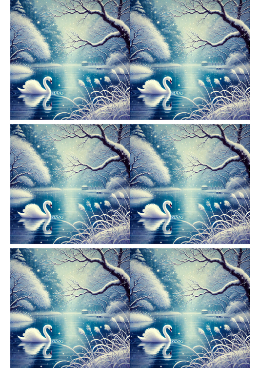 Sticker Sheet – Swan Winter Collage, Cat. No. 2056