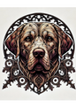Stickerbogen – Labrador im Gothic-Stil, voll, Kat.-Nr. 2061