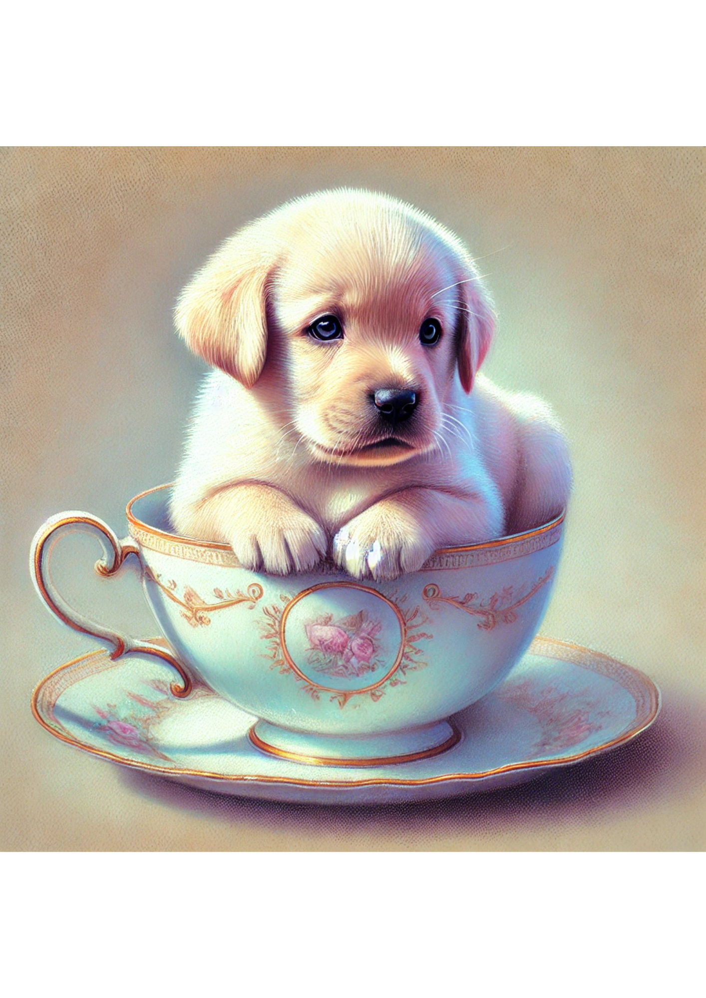 Sticker Sheet – Little Labrador In A Cup Full, Cat. No. 2063