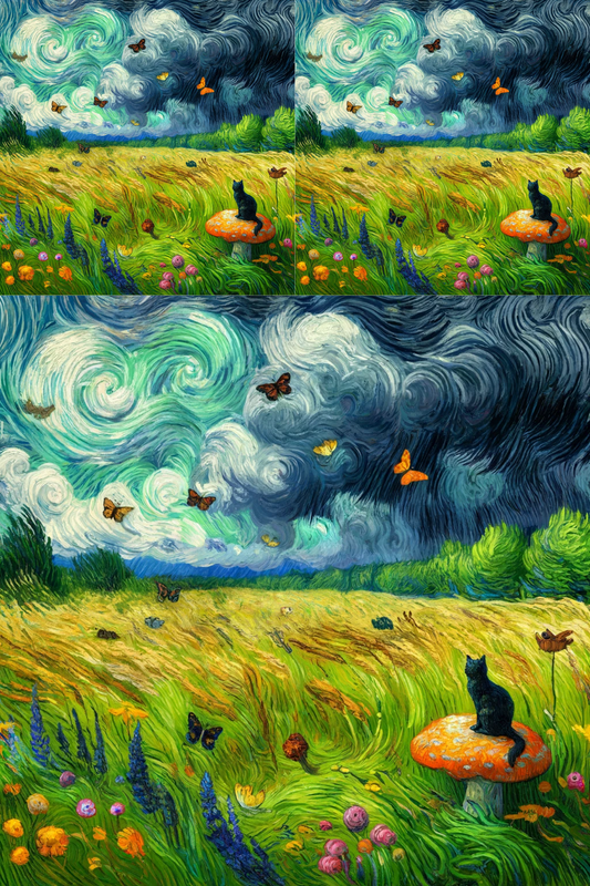 Sticker Sheet / Greeting Card – Meadow Van Gough Style No. 43 Cat. No. 43
