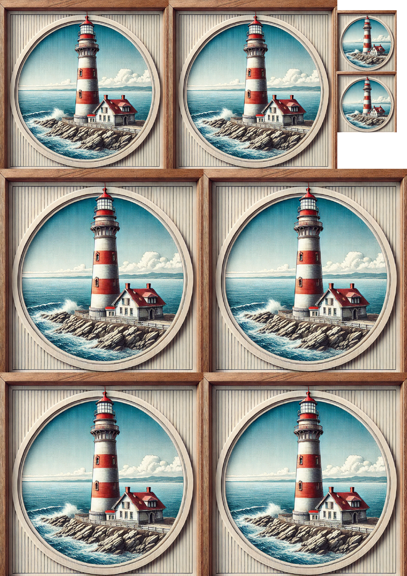 Sticker Sheet Lighthouse Picture Collage Cat. No. 1315