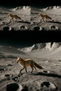 Wall Art Poster / Greeting Card / Sticker Sheet – Fox on the Moon, Cat. No. 198