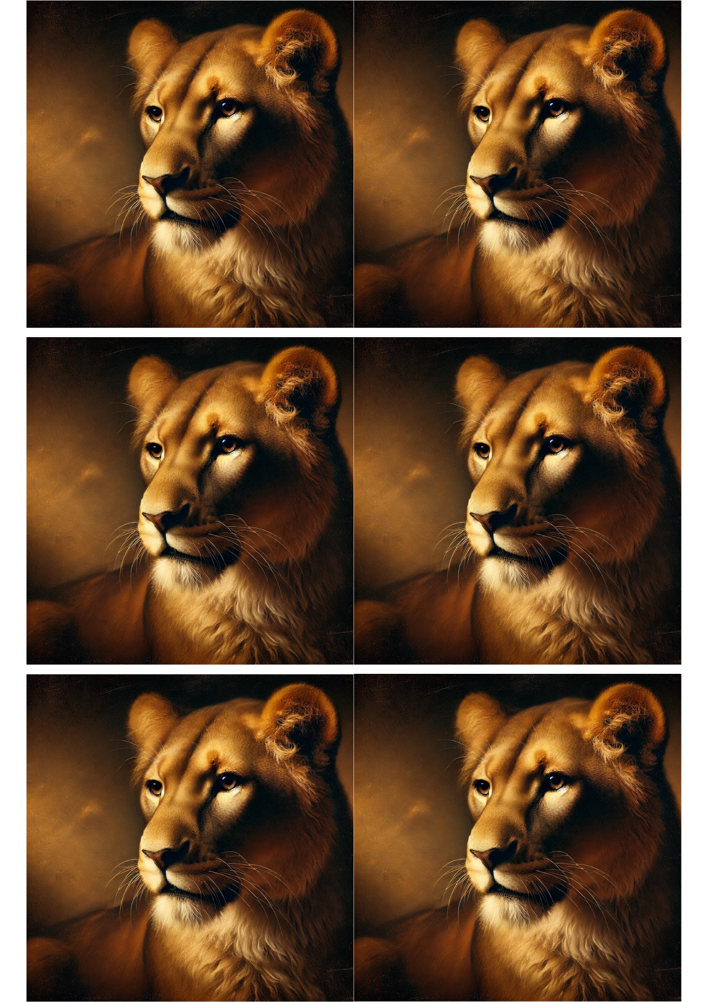 Sticker Sheet – Lion In The Style Of Rembrandt Collage, Cat. No. 2108