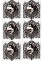 Klistremerkeark – Malamute i gotisk stilkollasje, kat.nr. 2118
