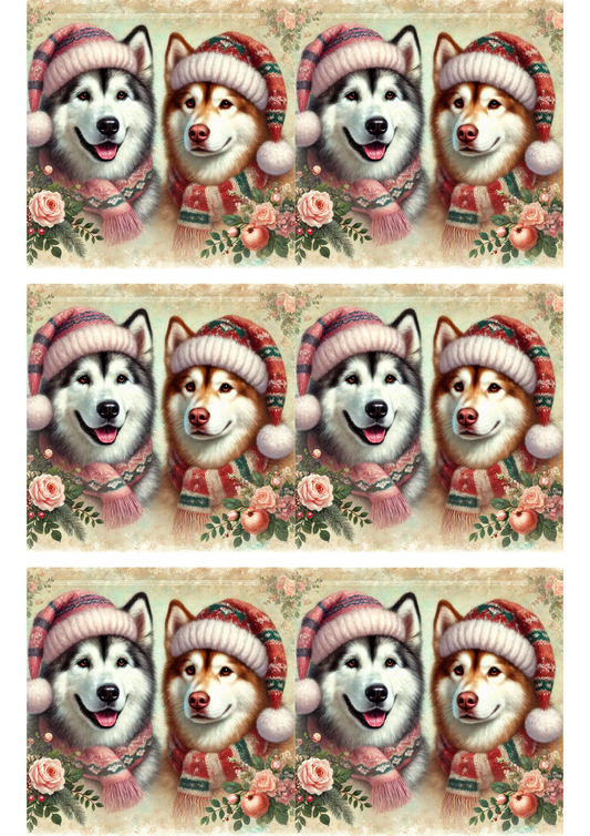 Sticker Sheet – Malamutes In Hats Collage Cat. No. 2867