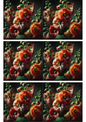 Wall Art Poster / Greeting Card / Sticker Sheet – Hollyhocks In Rembrandt Style Collage, Cat. No. 2134