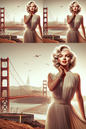 Klistremerkeark Marilyn Monroe og Golden Gate, kat. nr. 04