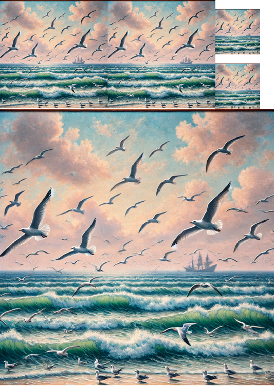 Sticker Sheet Seagulls By The Sea Collage Cat. No. 1337