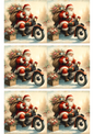 Stickerbogen – Weihnachtsmann auf Motorrad-Collage Kat. Nr. 2871