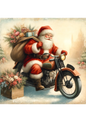 Aufkleberbogen – Weihnachtsmann auf Motorrad, vollständige Kat.-Nr. 2872