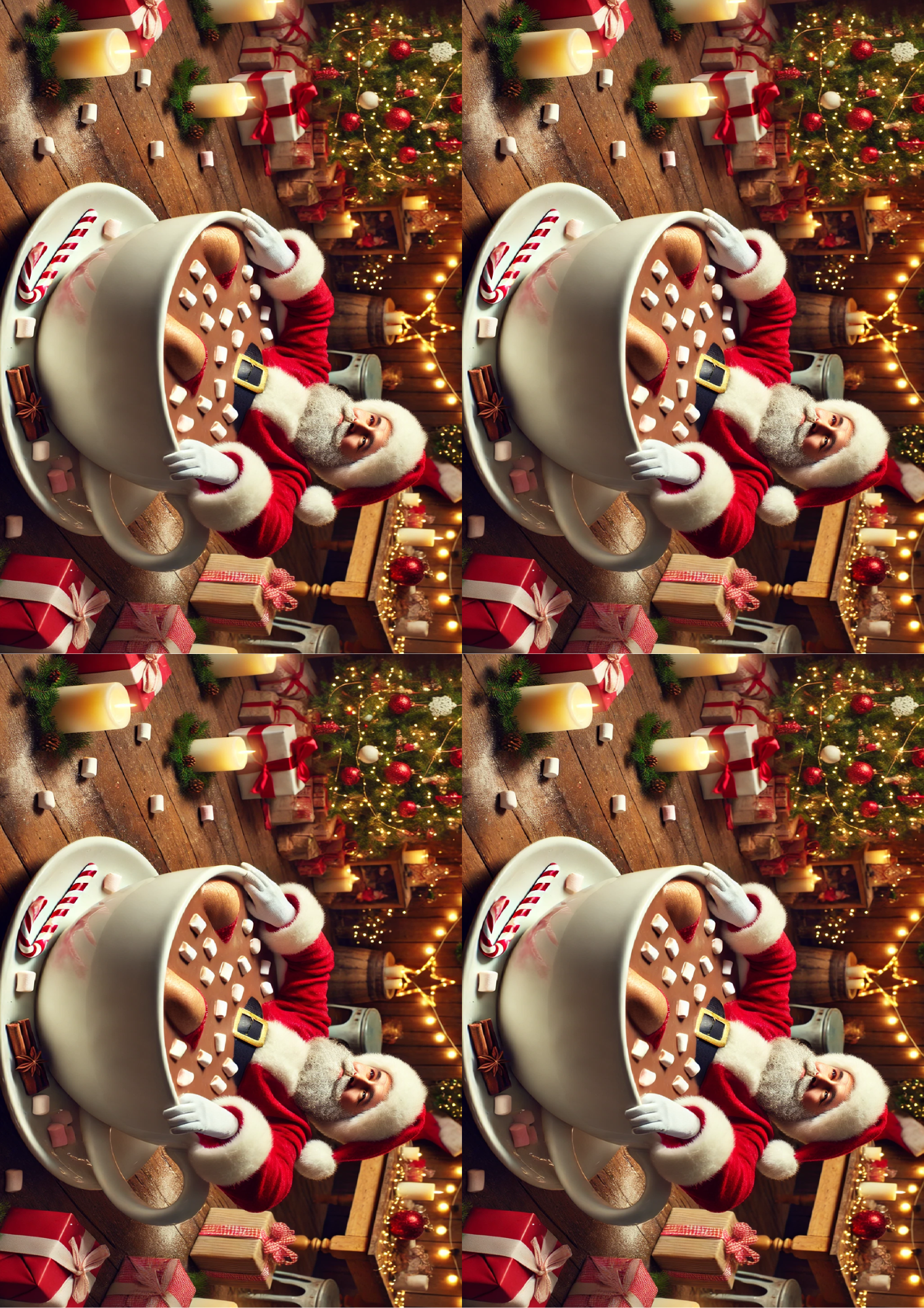 Sticker Sheet Santa Claus In Chocolate Collage Cat. No. 1560