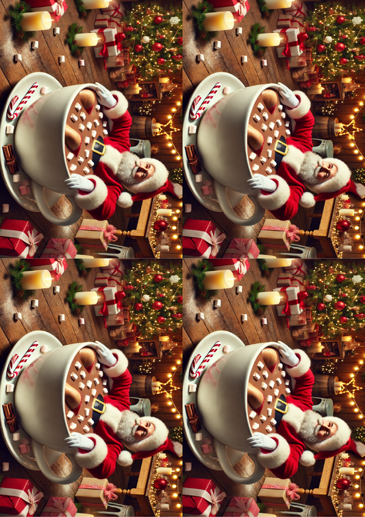 Sticker Sheet Santa Claus In Chocolate Collage Cat. No. 1560