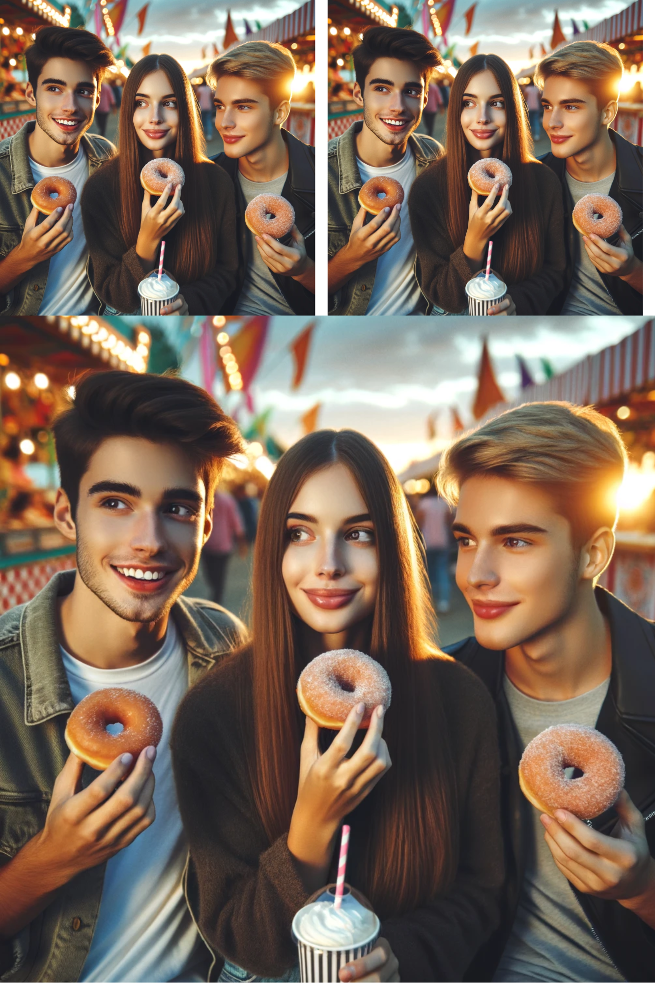Stickerbogen – Jugendliche essen Donuts Kat. Nr. 202