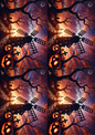 Wall Art Poster / Greeting Card / Sticker Sheet – Halloween Mill Collage Cat. No. 1624