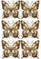 Stickerbogen – Schmetterling im Gothic-Stil mit goldenen Schattierungen, Collage, Kat.-Nr. 2385
