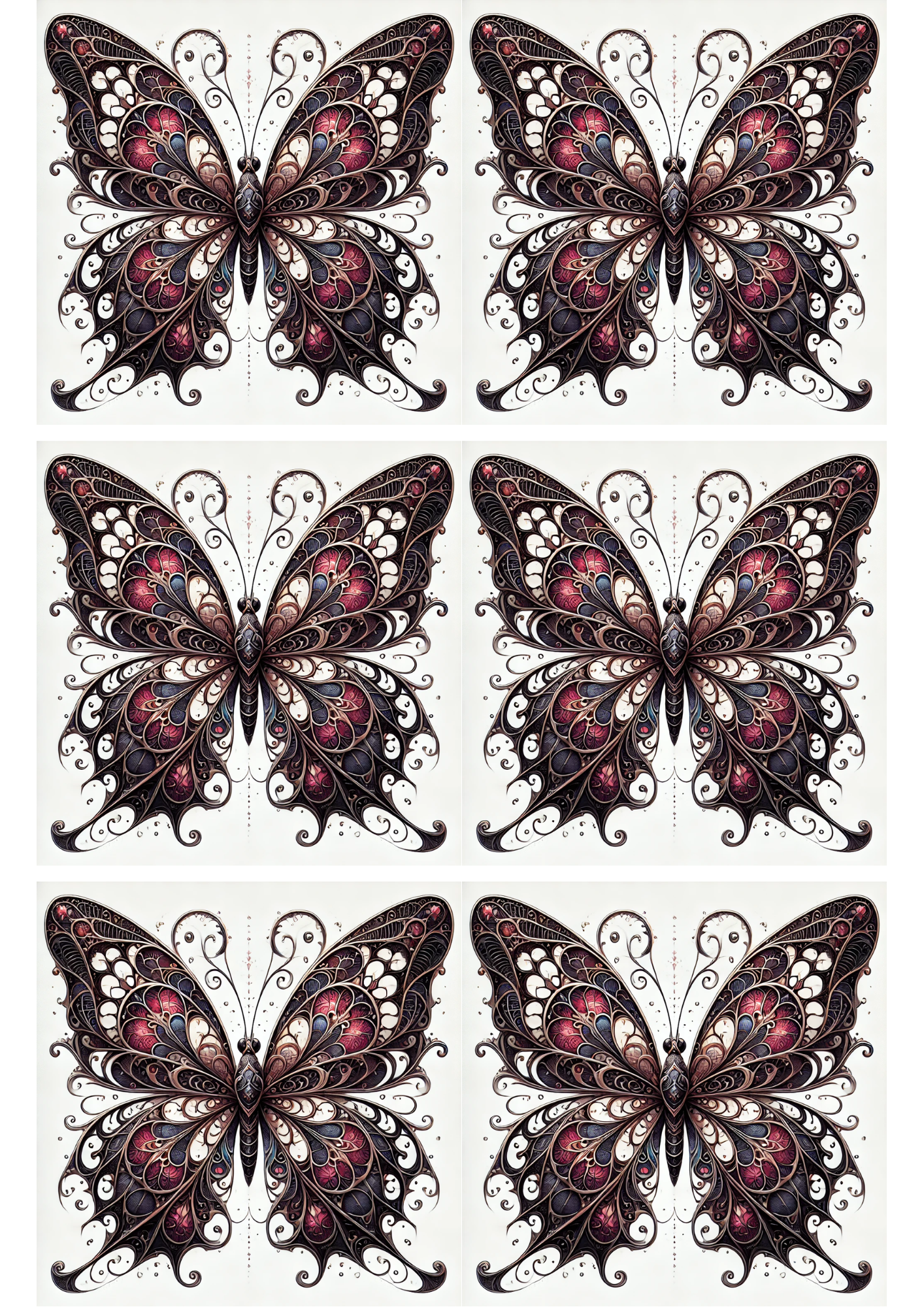 Sticker Sheet – Butterfly In Gothic Style 3 Collage, Cat. No. 2130