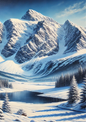 Wall Art Poster / Greeting Card / Sticker Sheet – Mountains 2 Full, Cat. No. 2157