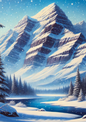 Wall Art Poster / Greeting Card / Sticker Sheet – Mountains Full, Cat. No. 2155