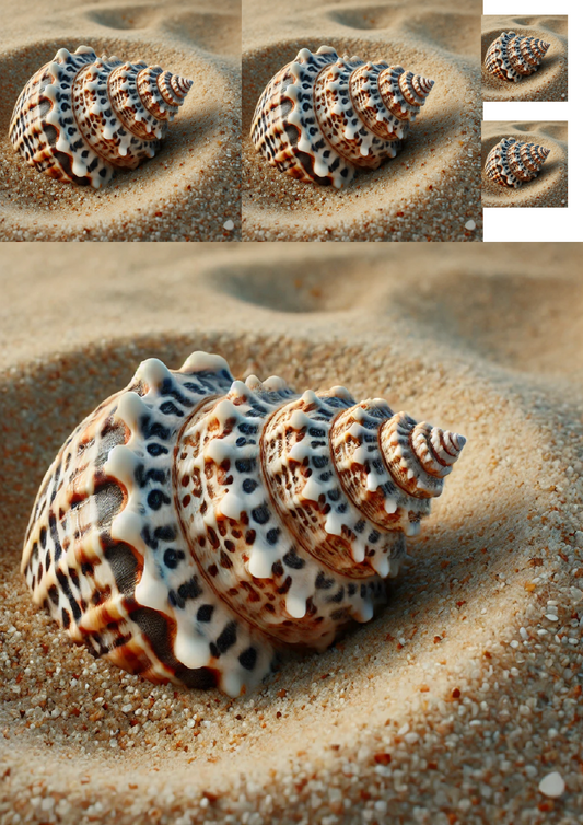 Sticker Sheet Seashell On Sand Collage Cat. No. 1349
