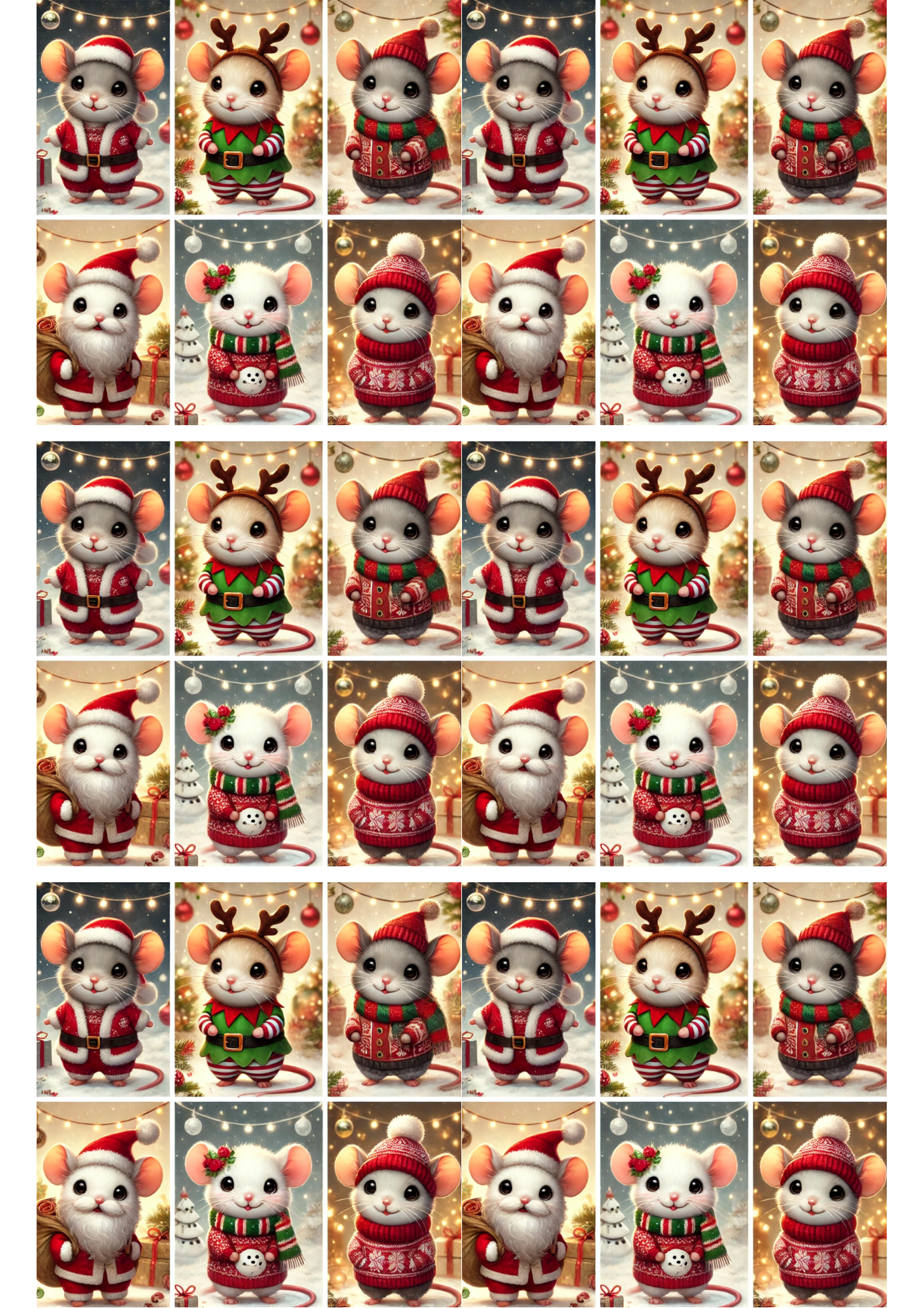 Sticker Sheet – Little Mice Christmas Collage, Cat. No. 2160