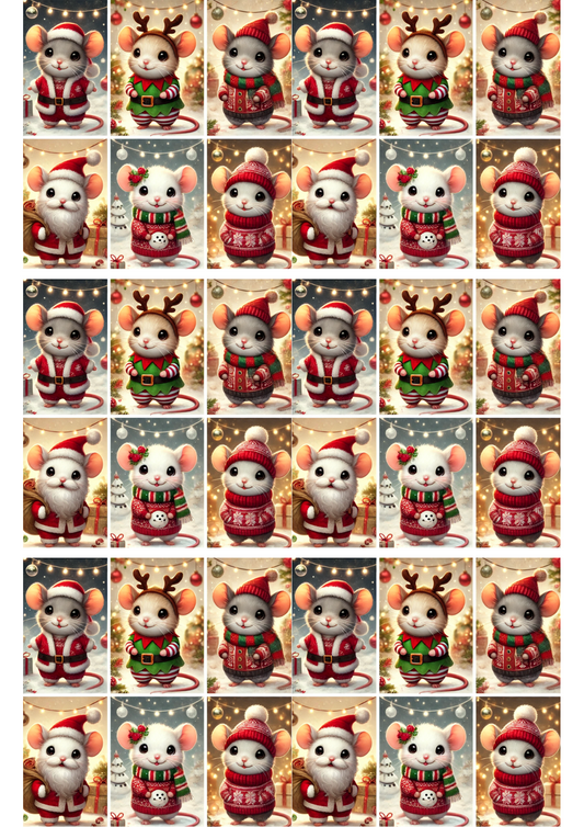 Sticker Sheet – Little Mice Christmas Collage, Cat. No. 2160