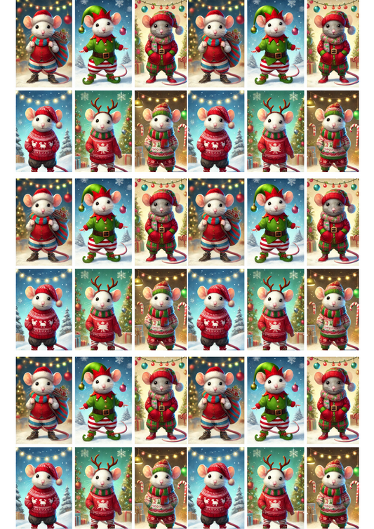 Sticker Sheet – Little Christmas Mice 2 Collage, Cat. No. 2162