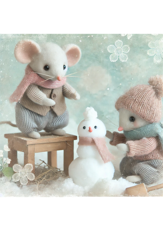 Sticker Sheet – Mice Making Snowman Full Cat. No. 2878