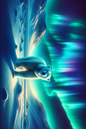 Wall Art Poster / Greeting Card / Sticker Sheet – Bear On The Background Of The Northern Lights Full Cat. No. 224
