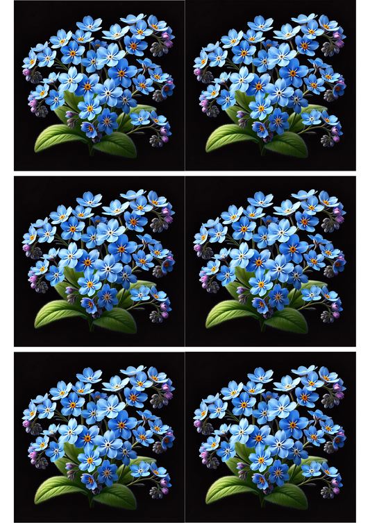 Sticker Sheet – Forget-me-nots 2 Collage, Cat. No. 2176