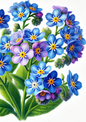 Wall Art Poster / Greeting Card / Sticker Sheet – Forget-me-nots Full, Cat. No. 2175