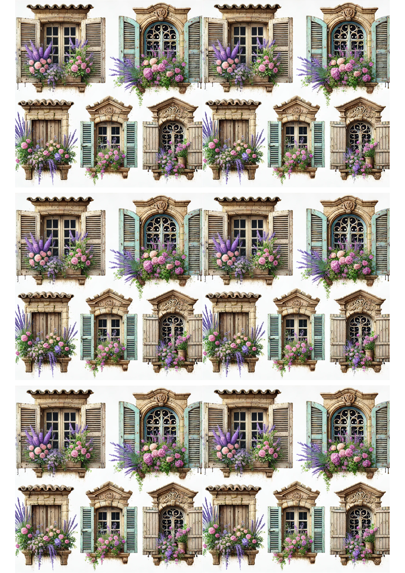 Sticker Sheet – Windows In Houses In Provence Collage, Cat. No. 2196