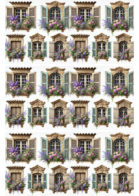 Sticker Sheet – Windows In Houses In Provence Collage, Cat. No. 2196