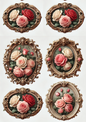 Aufkleberbogen – Rosen in barocken Ovalen, vollständige Kat.-Nr. 3084