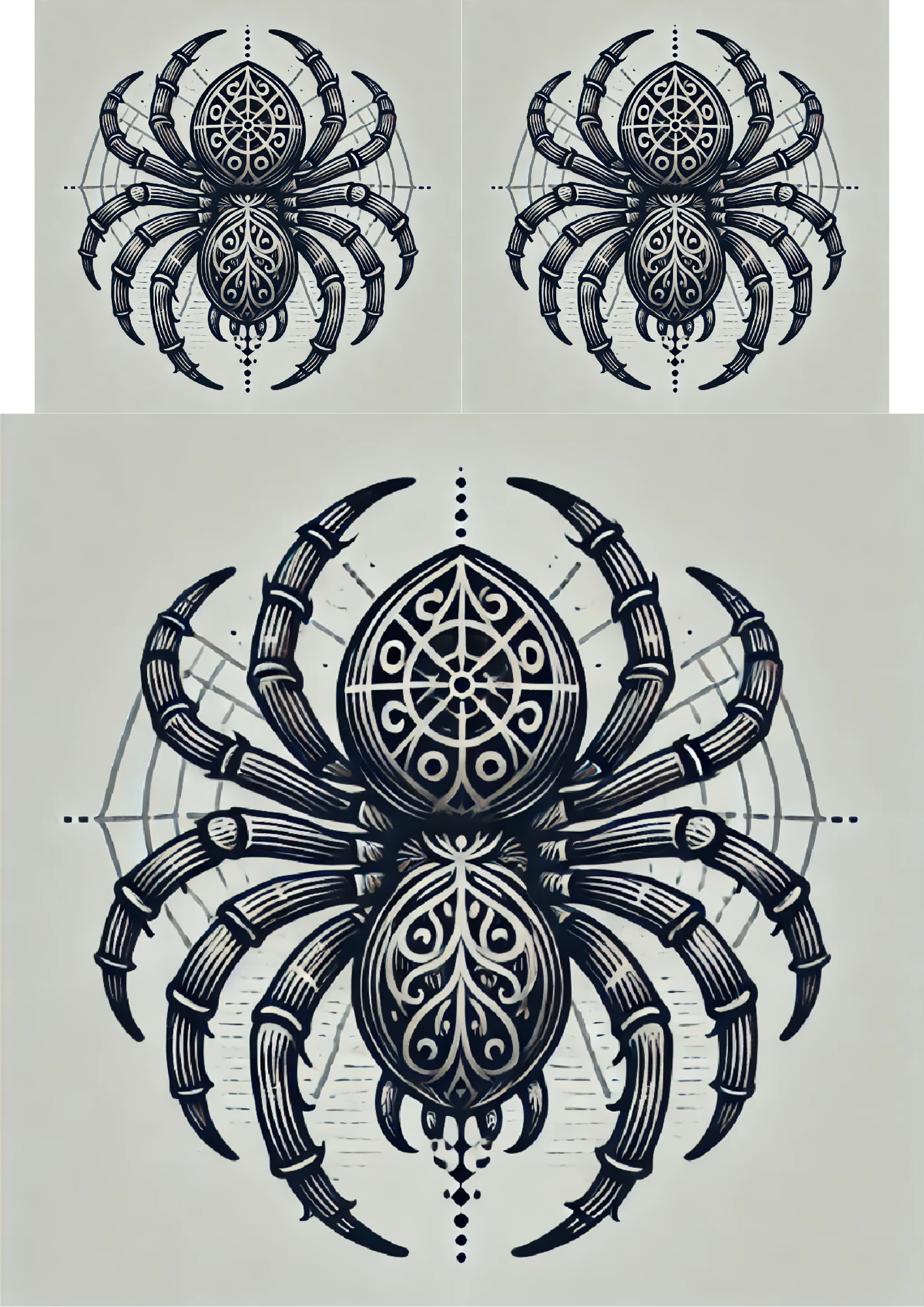 Sticker Sheet Spider In Gothic Style Collage Cat. No. 1445
