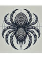 Stickerbogen Spinne im Gothic-Stil, vollständig, Kat.-Nr. 1446