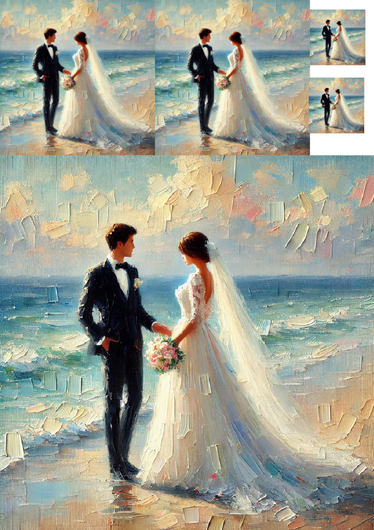Sticker Sheet Marriage by the Sea Collage Cat. No. 1365