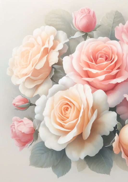 Sticker Sheet – Pastel Roses Full Cat. No. 2215