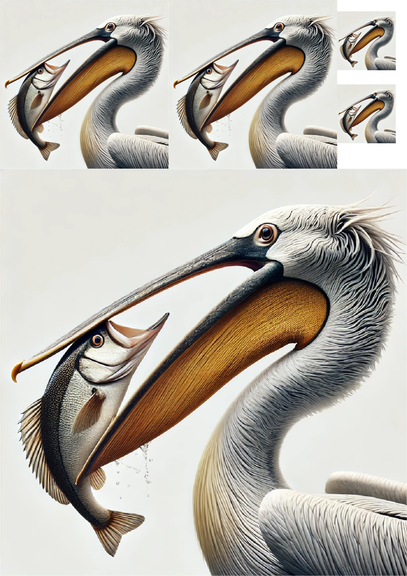 Sticker Sheet Pelican Swallows Fish Collage Cat. No. 1369
