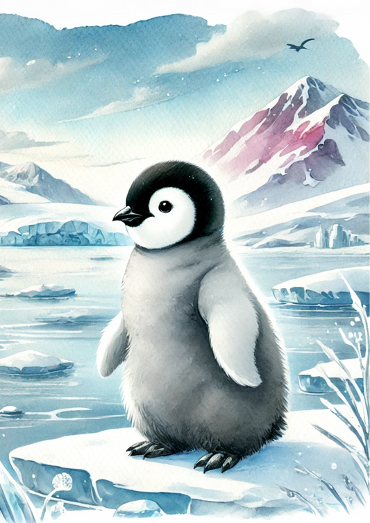 Sticker Sheet – Penguin In Watercolor Full Cat. No. 2255