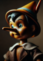 Wall Art Poster / Greeting Card / Sticker Sheet – Portrait of Pinocchio in the Style of Rembrandt Full Cat. No. 2259