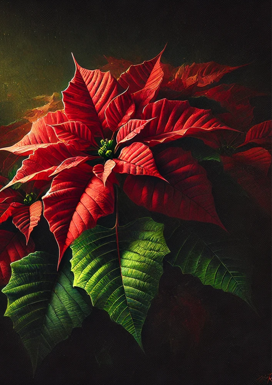 Sticker Sheet – Poinsettia On Black Background Full Cat. No. 2269
