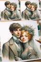 Stickerbogen – Hochzeitsportrait Kat. Nr. 262