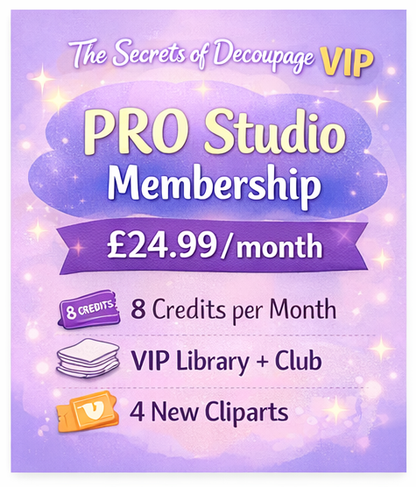 Sticker Sheet / Greeting Card – PRO Studio Membership — £24.99 / month (8 credits + 4 cliparts, 12% discount) Cat. No. 9003