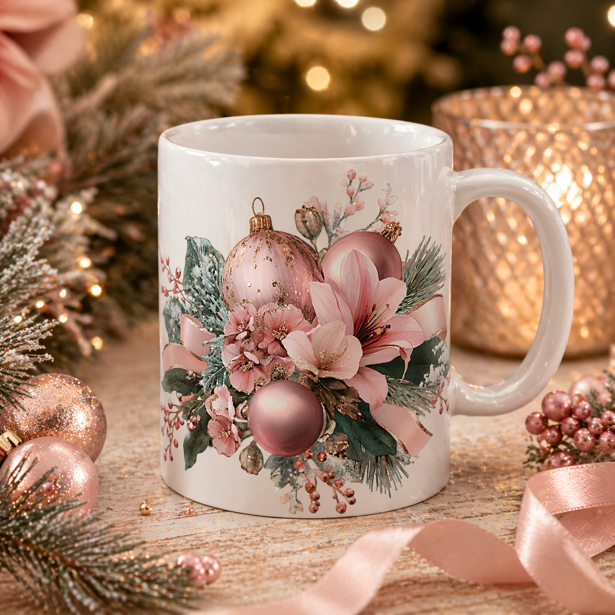 Watercolor Elegance Christmas Wreath Set 4 PNG (Instant Download)