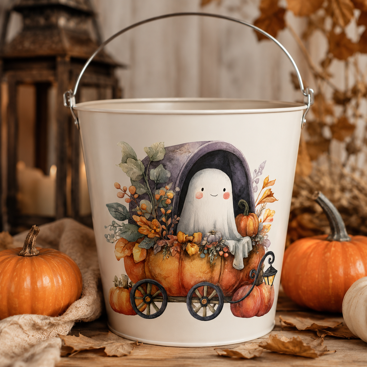 Halloween Ghost In Pumpkin Car Clipart Set: 16 PNG, Transparent Background Clipart (Instant Download)