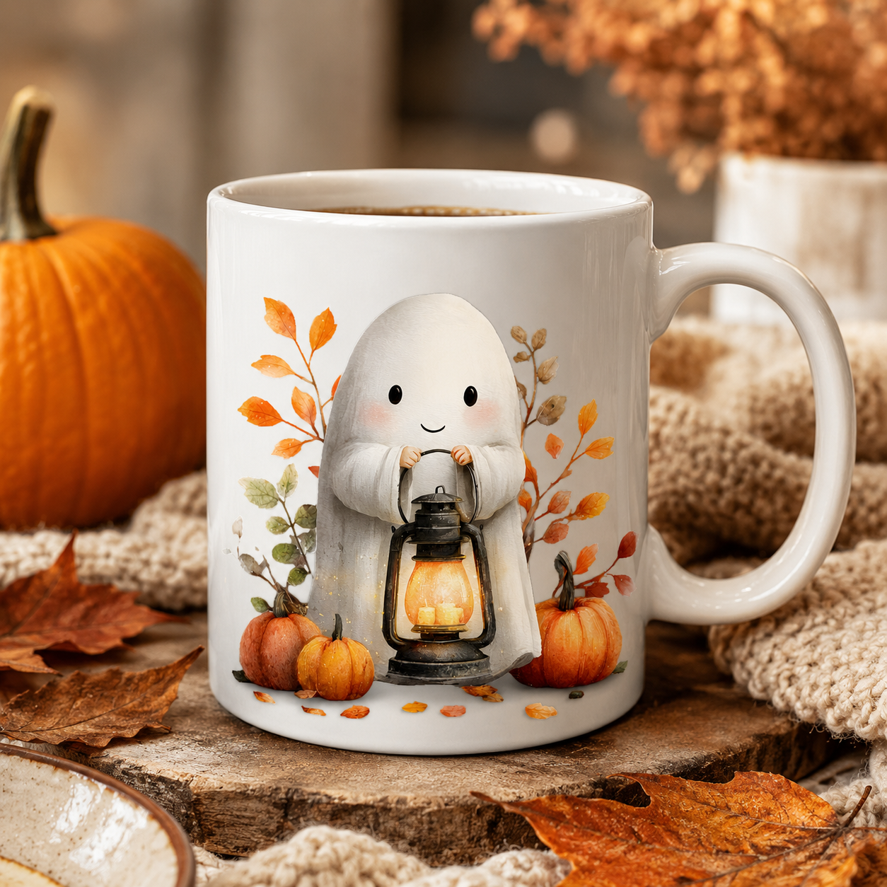 Ghost With Lanteren Clipart Set: 16 PNG, Transparent Background Clipart (Instant Download)